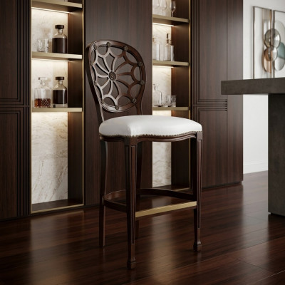 Beklede stoelen Lounge Club Luxe Houten Fauteuil Ontwerp Stoel Barkruk Barkruk