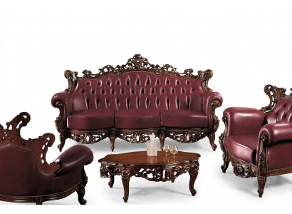Chesterfield 3-zits bank van leer, luxueus design van Italiaanse meubels.