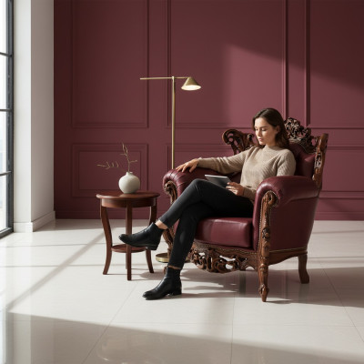 Fauteuil 90 x 82 cm Bank Bekleding Designer Leer 1-Zits Bekleding Stoel Bank Nieuw