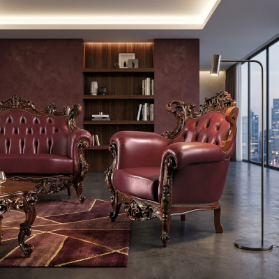 Fauteuil 90 x 82 cm Bank Bekleding Designer Leer 1-Zits Bekleding Stoel Bank Nieuw