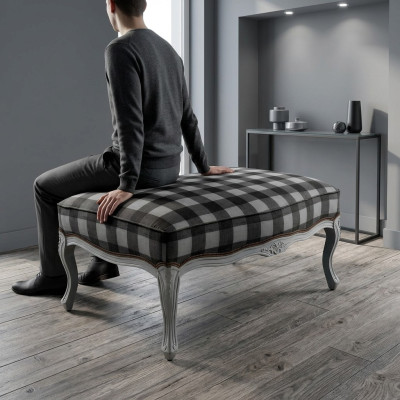 Ottomaans meubelkrukje Ottomaanse voetenbank Kruk Sofa Poef Beklede bijzettafel