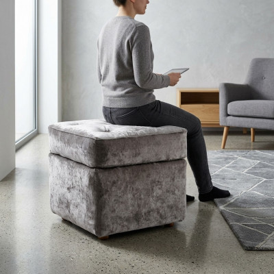 Voetenbank Ottomaans Meubelkruk Ottoman Kruk Bank Poef Bekleed Bijzettafelkruk