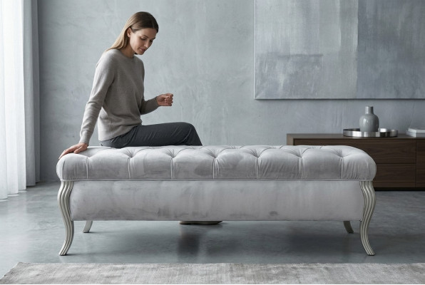 Chesterfield Design Poef Ovaal Poef Voetenbank Meubel gestoffeerde Hocker Zithocker