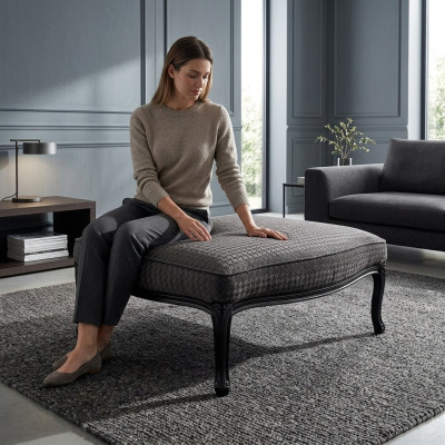 Textiel kruk kruk gestoffeerde voetenbank bijzettafel ottomaans chaise lounge kleurkeuze