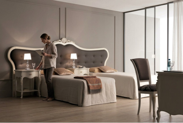 Hotel Inrichting 2x Bedden Ontwerp Moderne Slaapkamer Luxe Meubels 2-delig Set