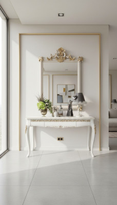 Meubelstijl Barokke console tafel spiegel hout Italiaanse tafels consoles 2-delig.