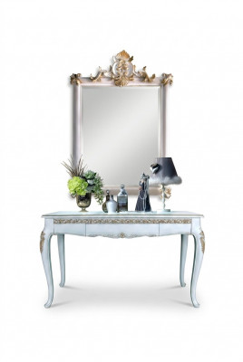 Meubelstijl Barokke console tafel spiegel hout Italiaanse tafels consoles 2-delig.