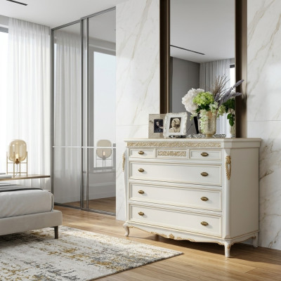 Hoge ladekast Dressoir Ladenkast 5 laden Hoge kast Kast Houten meubels Nieuw