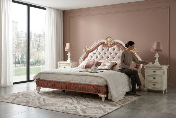 Ontwerp Modern Luxe Bedden Meubelen Nieuw Bed 2x Nachtkastje 3-delig Slaapkamer Set