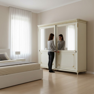 Klassieke kledingkasten Nieuw landhuisstijl kast Garderobe Houten kast