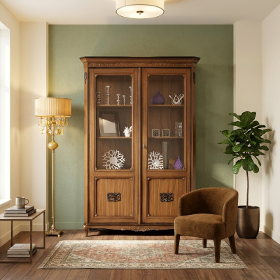 Meubels Echt hout dressoir Designer luxe houten vitrine Italiaanse buffetkast