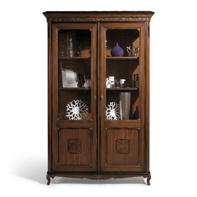 Vitrine glazen kast echt hout vitrine woonkamer meubels dressoir massief hout