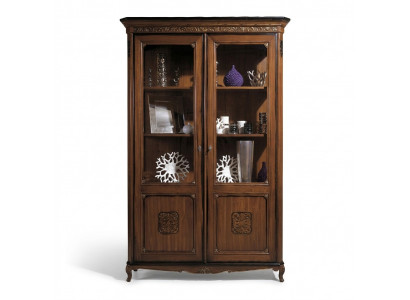 Vitrine glazen kast echt hout vitrine woonkamer meubels dressoir massief hout