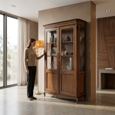 Moderne dressoir commode vitrine dressoir kasten hout massief hout