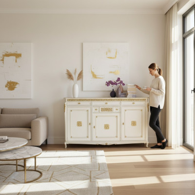 Kast Vitrine Kast Wijnkast Plank Kasten Landhuis Dressoir Vitrine