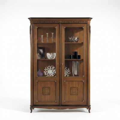 Vitrine glazen kast massief houten vitrine woonkamer meubels dressoir massief hout