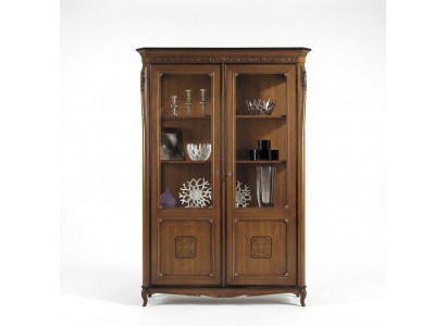 Vitrine glazen kast massief houten vitrine woonkamer meubels dressoir massief hout