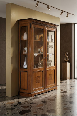 Meubels Grote Houten Bruine Vitrine Luxe Vitrinekast Design Meubels Italiaans