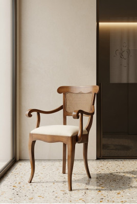 Ontwerper stoel armleuningen landhuis eetkamer keuken stoelen stof nieuw armstoel