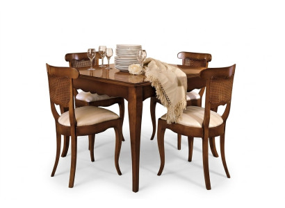 Ontwerpersstoelen Lehn 4x Houten Barok-stoelenset Klassieke zitbekleding