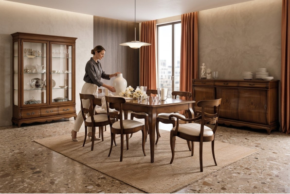Meubel inrichtingsgroep tafel + 6 stoel set 7-delig. Eettafel set eetkamer.