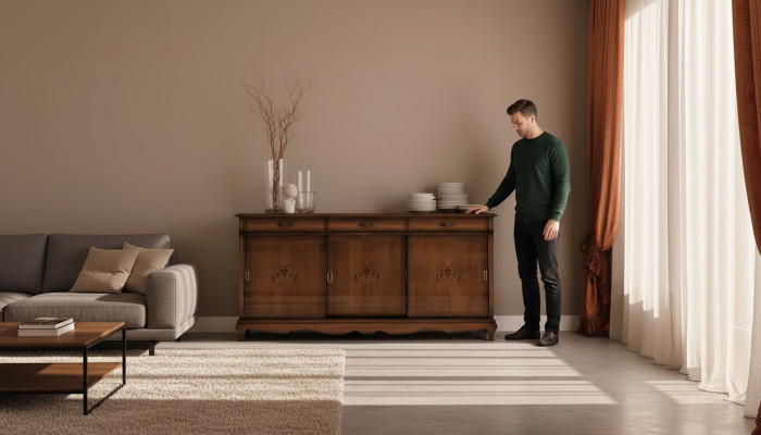 Kasten Bruin Dressoirs Massief Hout Kast Meubels Ladenkast Dressoir Sideboard