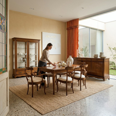 Eetkamerset Eetgroep Tafel Tafels 9-delig Compleet set Eettafel 6 Stoelen Groep