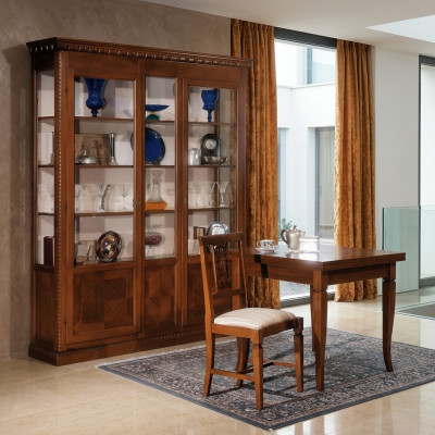 Vitrine woonkamer meubels dressoir massief hout vitrines glazen kast echt hout