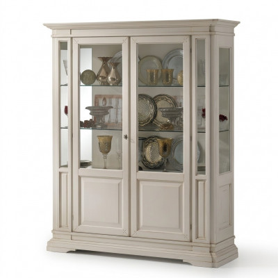 Woonkamer meubels dressoir Massief houten vitrines Glazen kast Massief houten vitrine