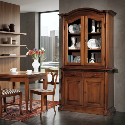 Houten vitrines glazen kast massief houten dressoir vitrine woonkamer meubilair massief
