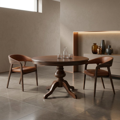 Eetkamertafels Ronde meubels Eettafel Luxe Ronde tafel Massief hout Italië Nieuw