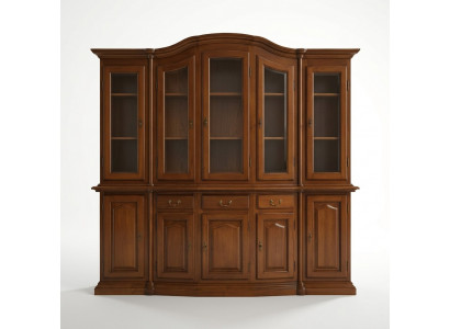 Meubels Klassieke rekken Kasten Vitrinekasten Vitrine xxl Glazen kast Dressoir Hout