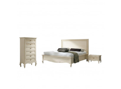 Ontwerp Klassieke Luxe Beddengroep Houten Bed Nachtkastje 4-delige Slaapkamerset