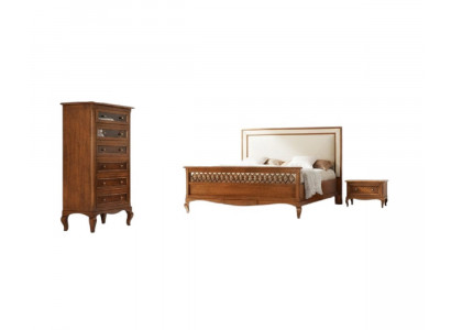 Ontwerp Klassieke Luxe Meubels Moderne Bed 2x Nachtkastje 4 delige Slaapkamer Set