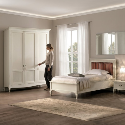 Meubels Nieuw Bed Nachtkastje 3-delige Slaapkamer Set Design Art Deco Luxe Bedden
