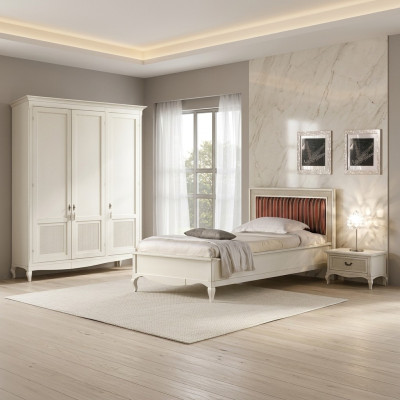 Meubels Nieuw Bed Nachtkastje 3-delige Slaapkamer Set Design Art Deco Luxe Bedden