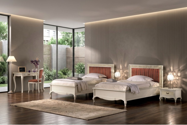 Ontwerp slaapkamer 6-delige slaapkamer complete set bed nachtkastje secretaire hout