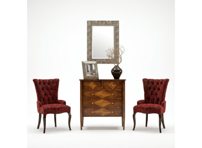 Set commode spiegel commodes hout art deco luxe design woonkamerset 4-delig