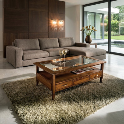 Tafel Bijzettafel Tafels Bank Modern 130cm Ontwerp Vierkant Salontafel Houten Tafel Nieuw
