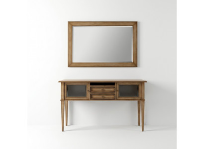 Landhuisstijl console kaptafel met spiegel console tafel bruin