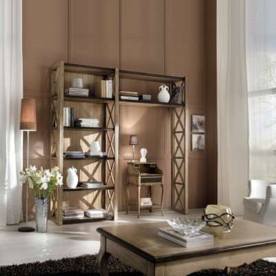 Boekenkast Tafel Plank Kast 2-delig Kantoormeubilair Massief hout Bureau