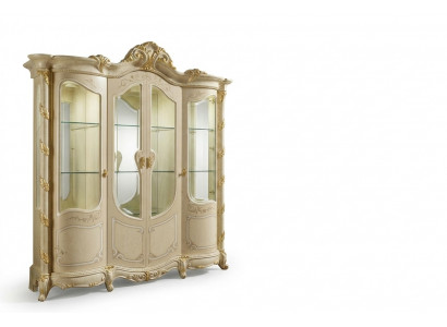 Kast massief hout dressoir vitrine woonkamer meubels Massief houten vitrines glas