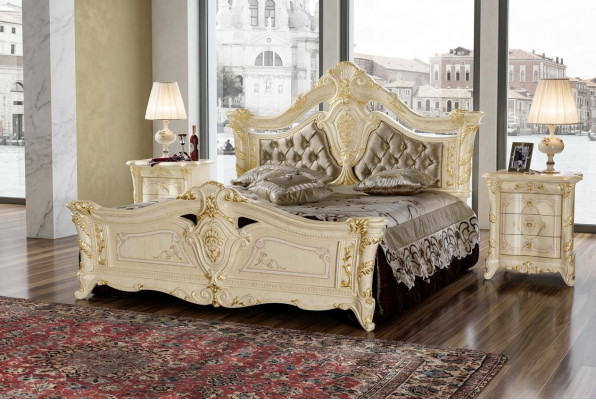 Ontwerpmeubelen Moderne bed 2x nachtkastje 3-delige slaapkamerset Luxe