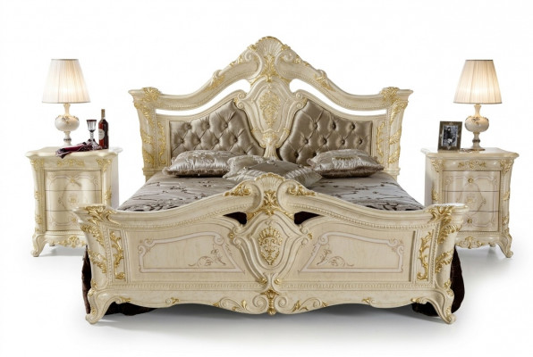 Ontwerpmeubelen Moderne bed 2x nachtkastje 3-delige slaapkamerset Luxe