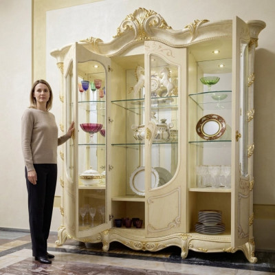 Vitrine Woonkamer Kasten Dressoir Hout Nieuw Luxe Vitrine Kast Klassiek