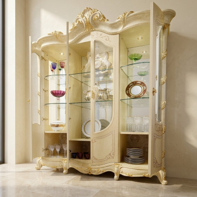 Vitrine Woonkamer Kasten Dressoir Hout Nieuw Luxe Vitrine Kast Klassiek