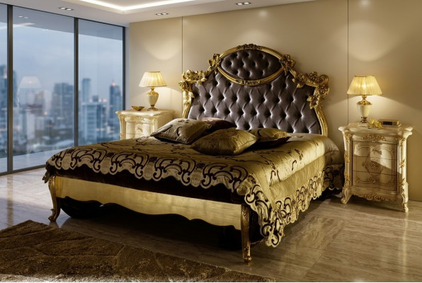 Klassiek bed Luxe bedden Chesterfield slaapkamer hotel barok meubilair Nieuw