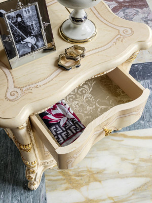Laden Italië Meubel 2-delige massief houten dressoirset met spiegel sideboard