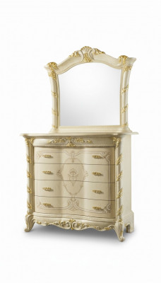 Laden Italië Meubel 2-delige massief houten dressoirset met spiegel sideboard
