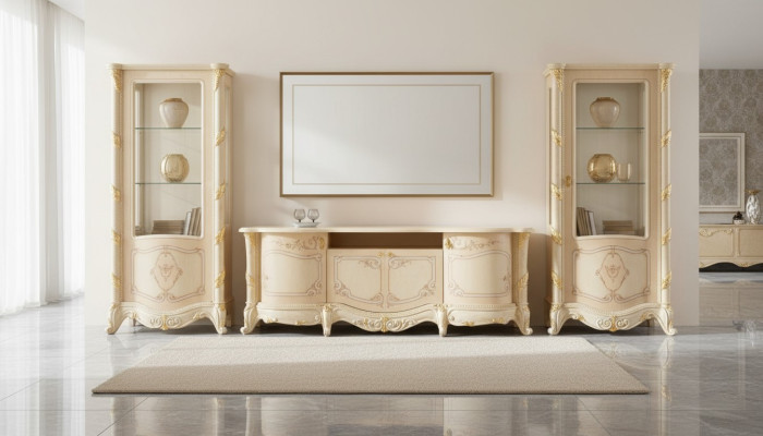 Mebel Italiaans dressoir planken Nieuwe tv-standaard tv-standaard Massief hout